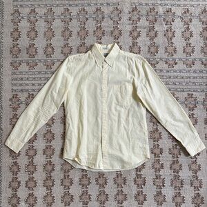 J. Crew Men's Light Yellow Button Down Oxford Shirt - Medium